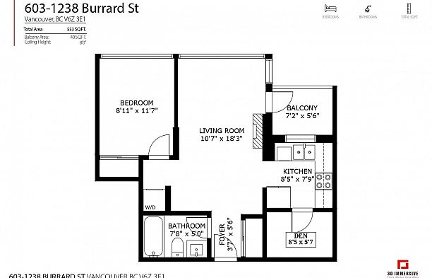 603 1238 Burrard Street Downtown VW