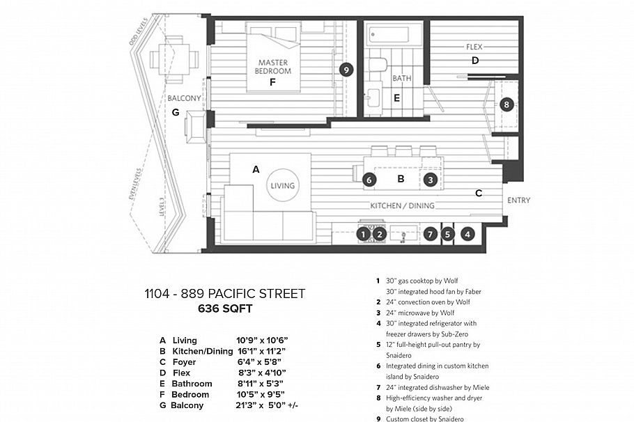 1104 889 Pacific Street Vancouver, BC - 40