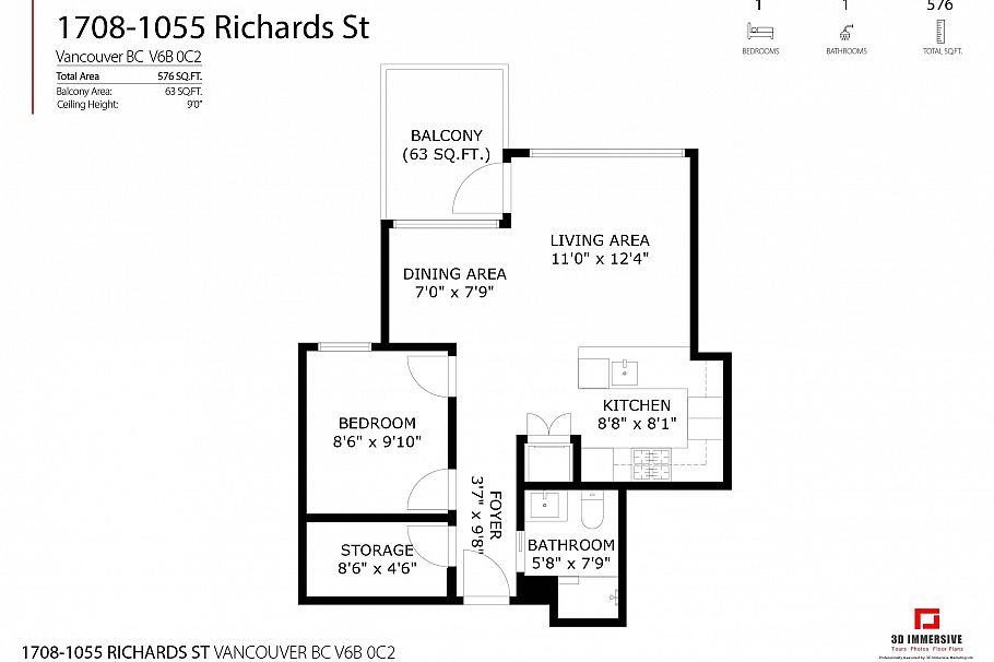 1708 1055 Richards Street Vancouver, BC - 21