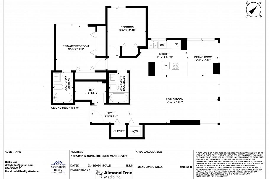 1602 1201 Marinaside Crescent Vancouver, BC - 27