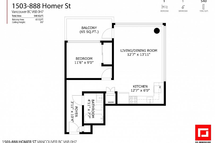 1503 888 Homer Street Vancouver, BC - 24