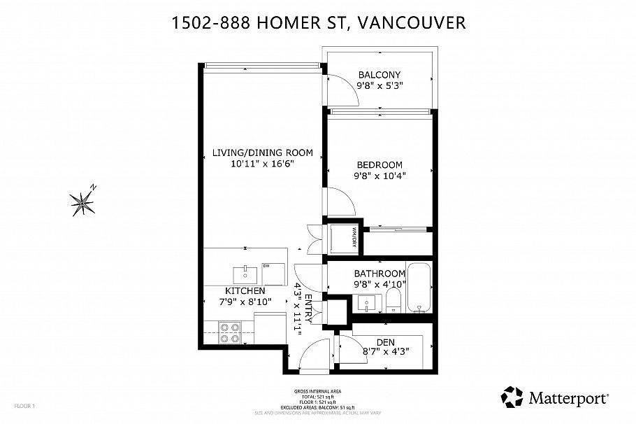 1502 888 Homer Street Vancouver, BC - 25