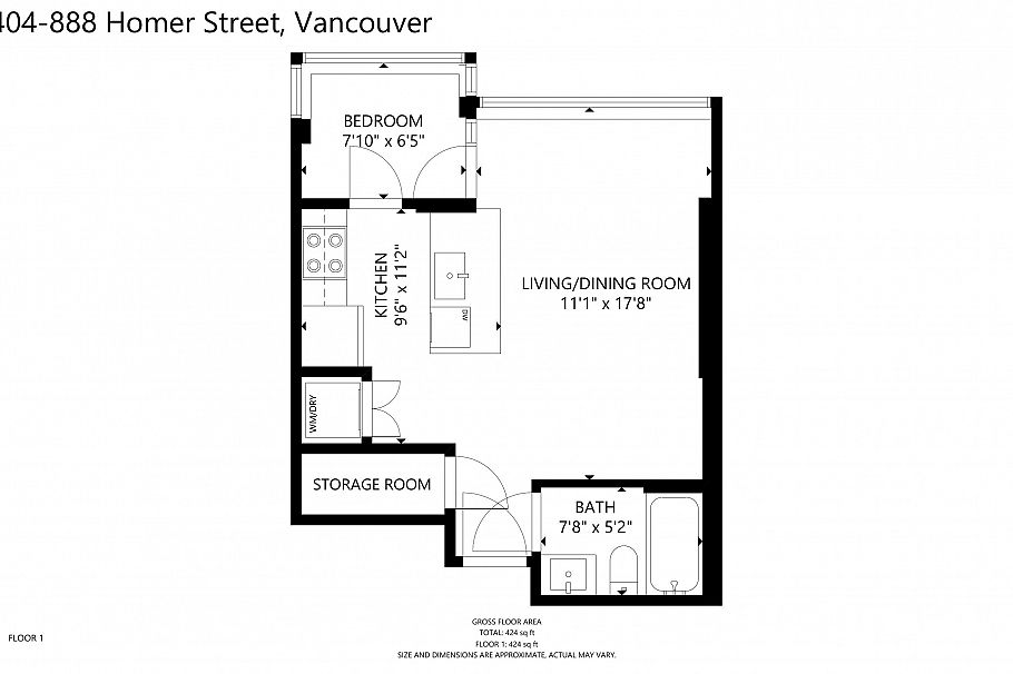 1404 888 Homer Street Vancouver, BC - 15
