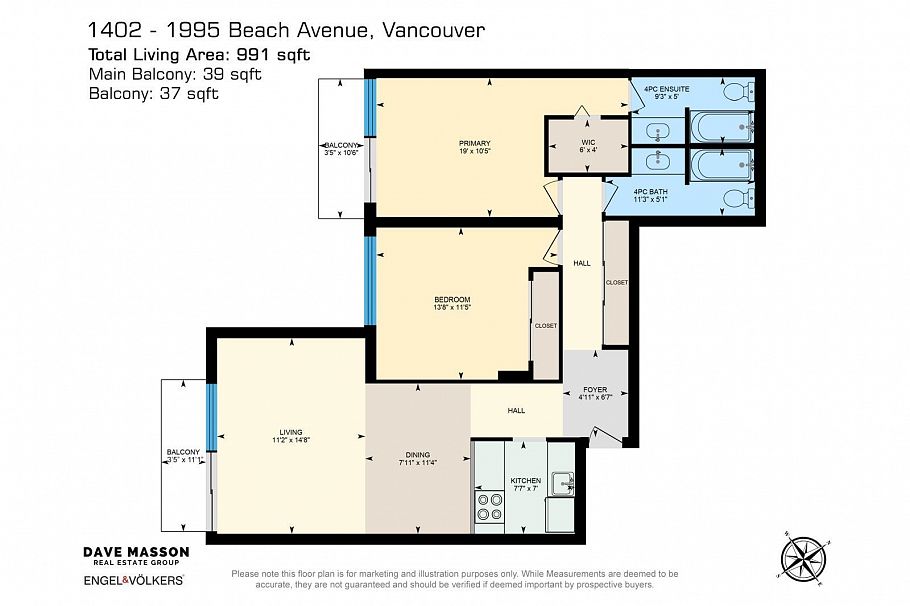 1402 1995 Beach Avenue Vancouver, BC - 30