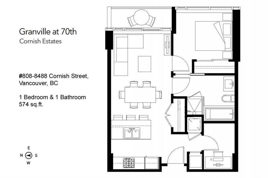 808 8488 Cornish Street Vancouver, BC - 1