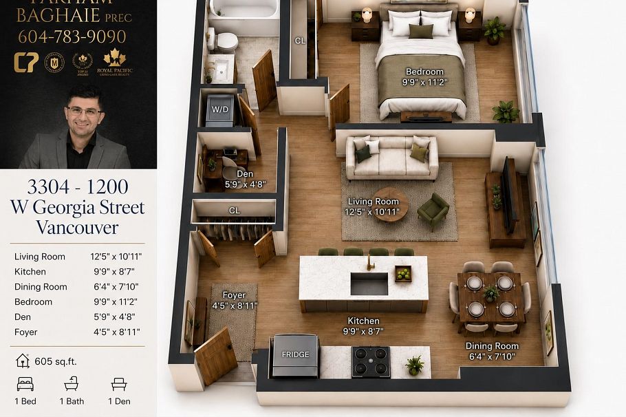 3304 1200 W Georgia Street Vancouver, BC - 9